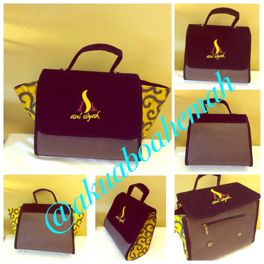 Ankara/African print leather satchel